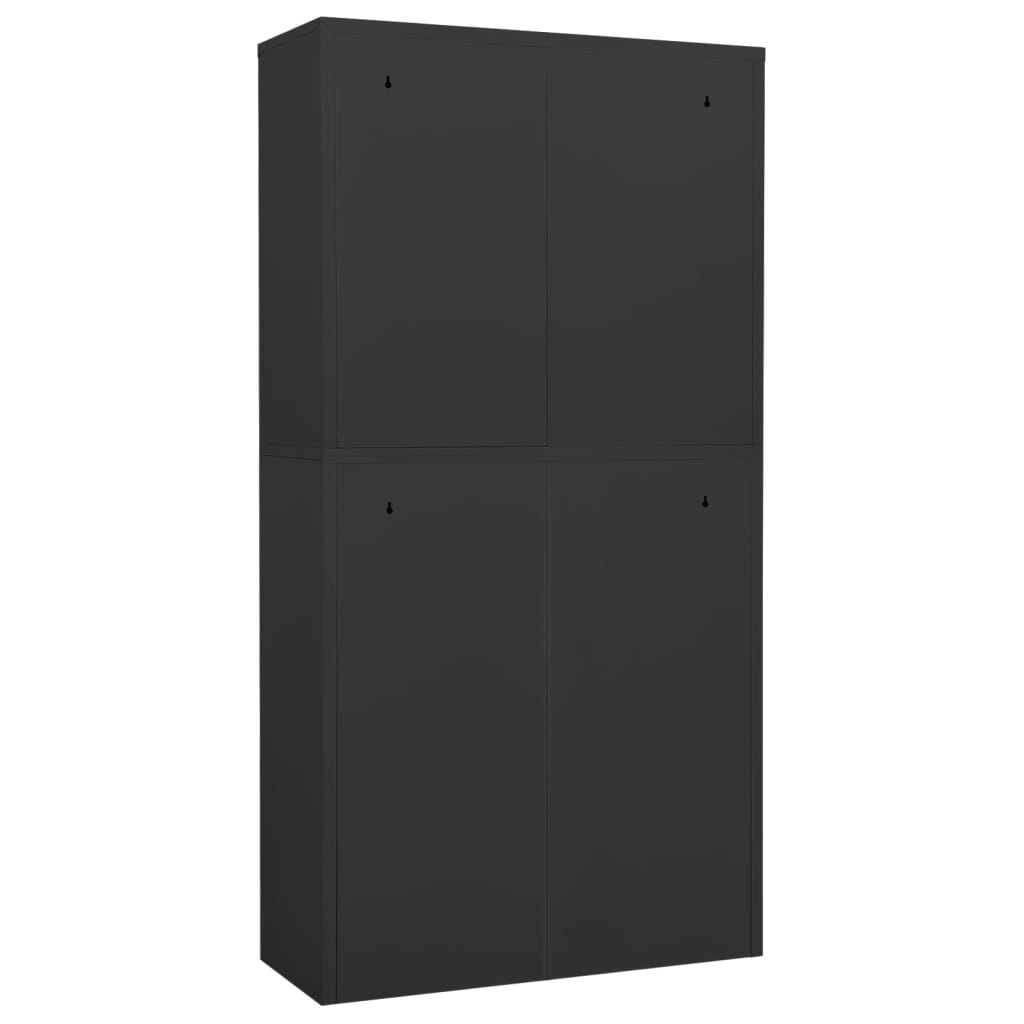 Kantoorkast 90X40X180 Cm Staal En Gehard Glas Kleurig