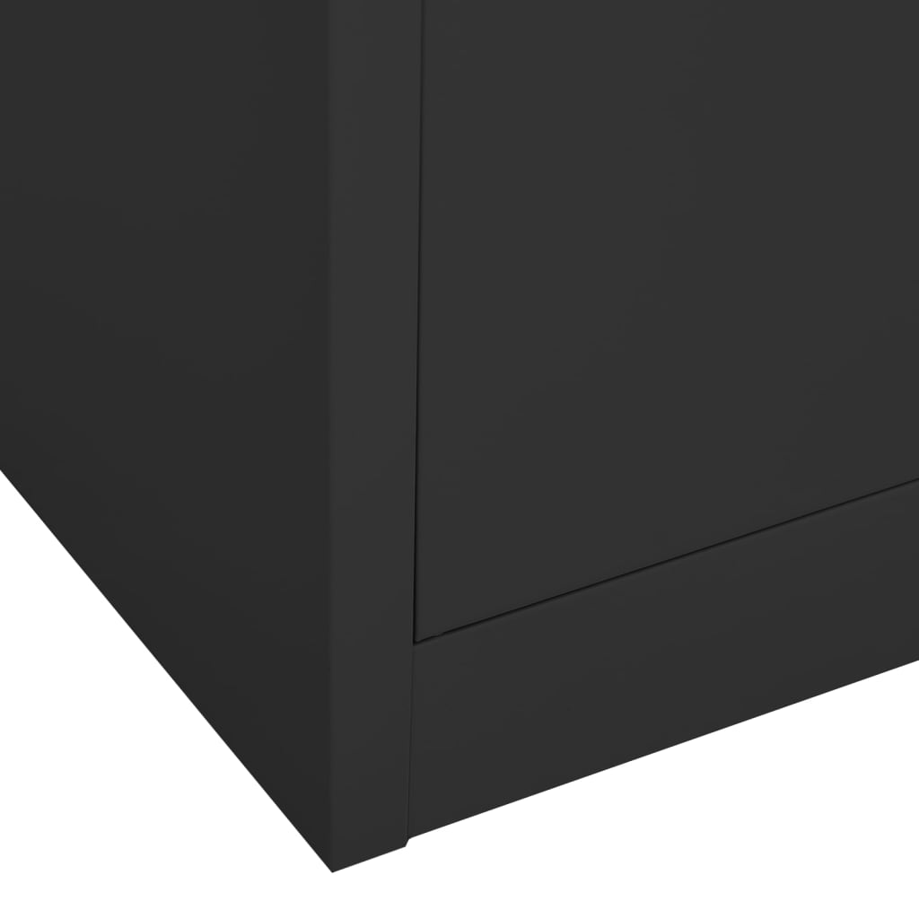 Kantoorkast 90X40X180 Cm Staal En Gehard Glas Kleurig