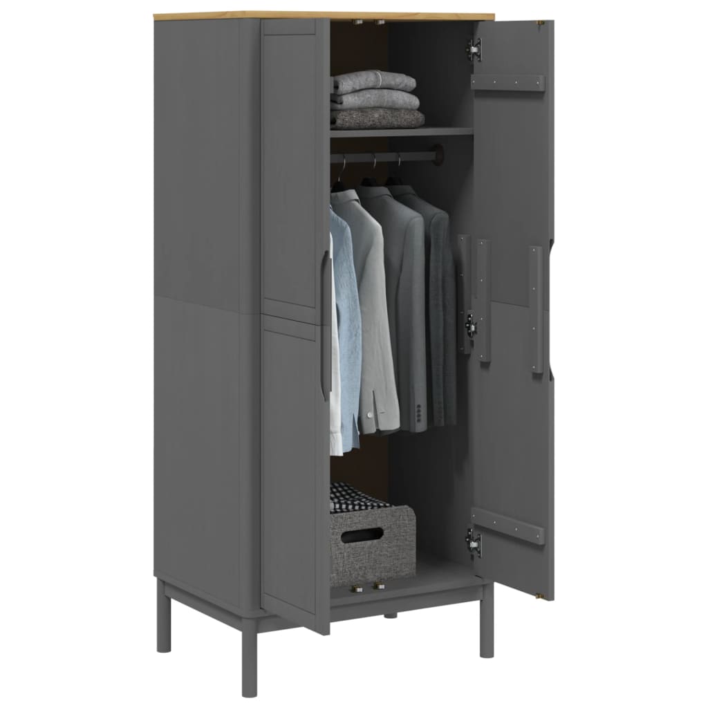 Kledingkast Floro 77X53X171 Cm Massief Grenenhout