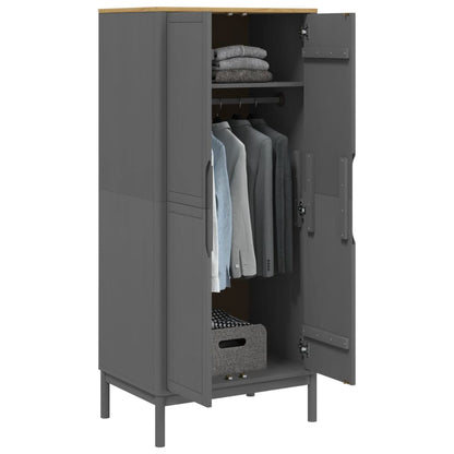 Kledingkast Floro 77X53X171 Cm Massief Grenenhout