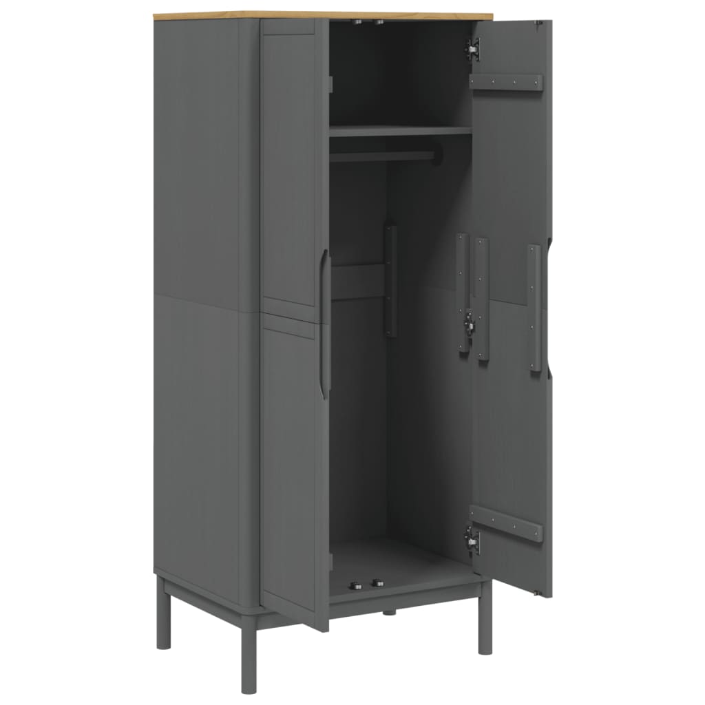 Kledingkast Floro 77X53X171 Cm Massief Grenenhout