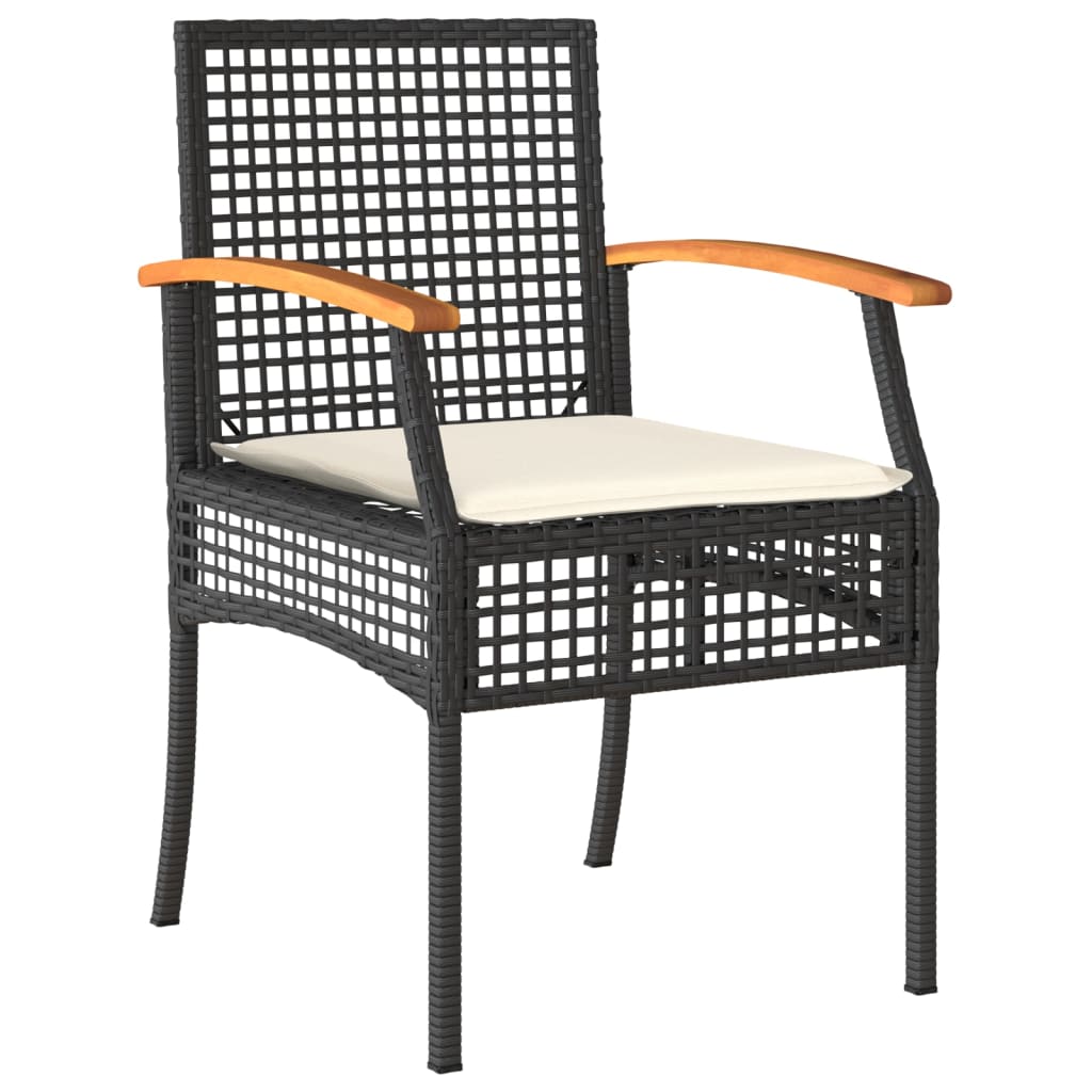 5-Delige Tuinset Met Kussens Poly Rattan Zwart