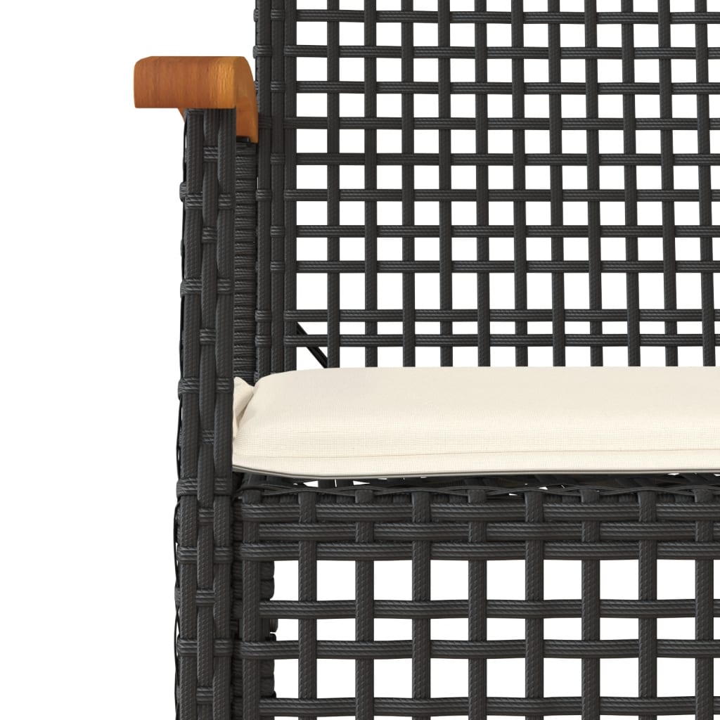 5-Delige Tuinset Met Kussens Poly Rattan Zwart