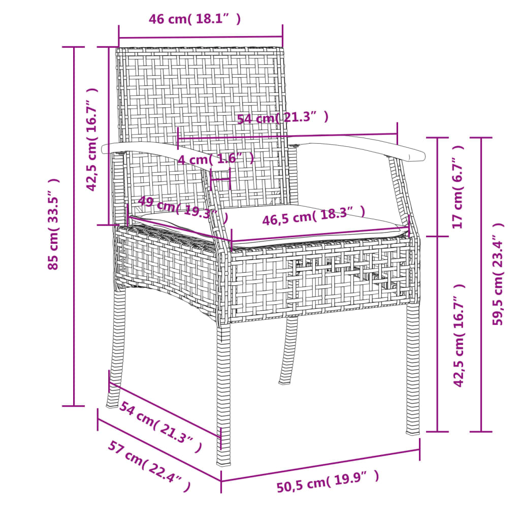 5-Delige Tuinset Met Kussens Poly Rattan Zwart