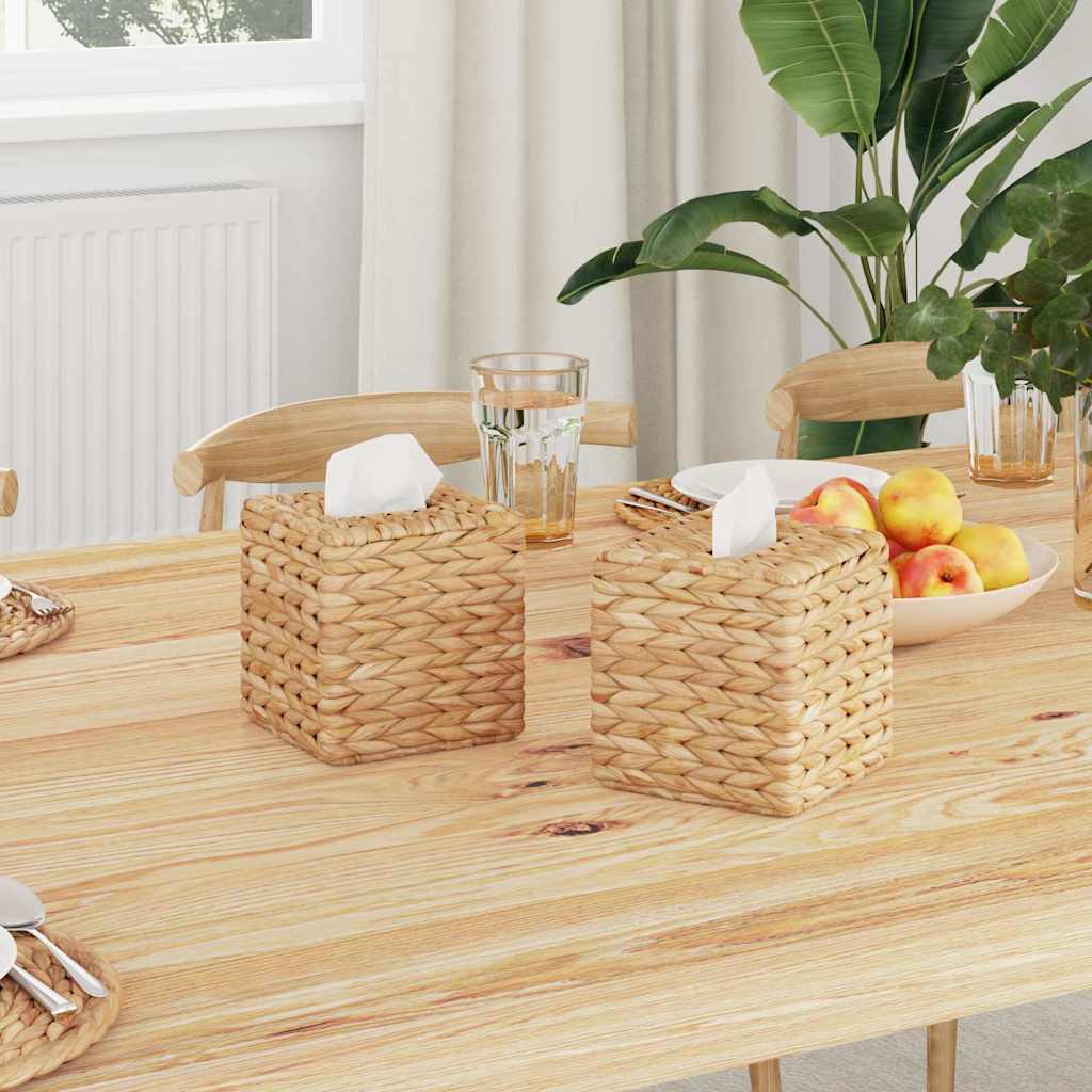 Tissueboxhoezen 2 Pcs Waterhyacint 27.5 X 16.5 X 14 Cm Naturel