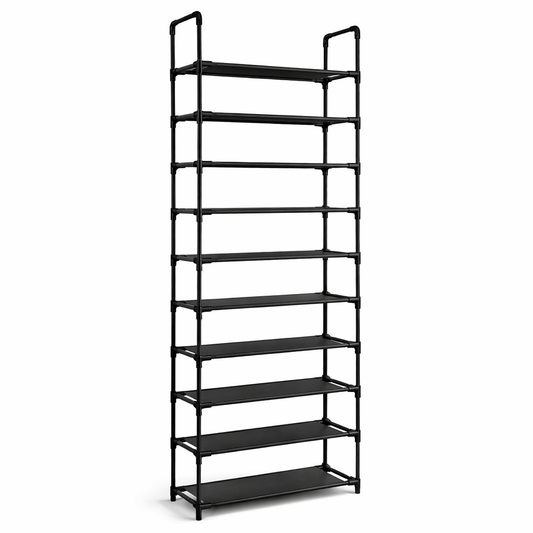 Schoenenrek 10 Laags Zwart – Metaal – 58x28x175 cm