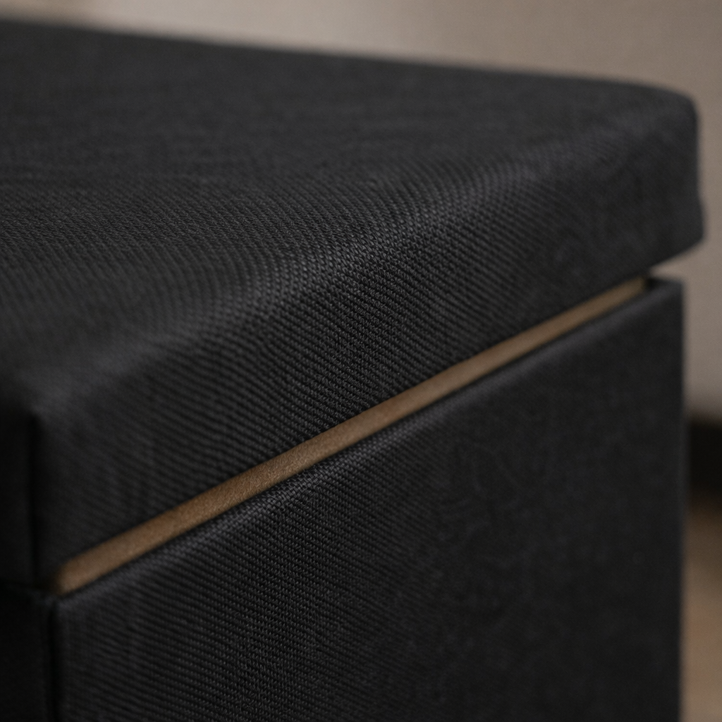 Zwarte Opvouwbare Poef met Opbergruimte 38x38x38 cm