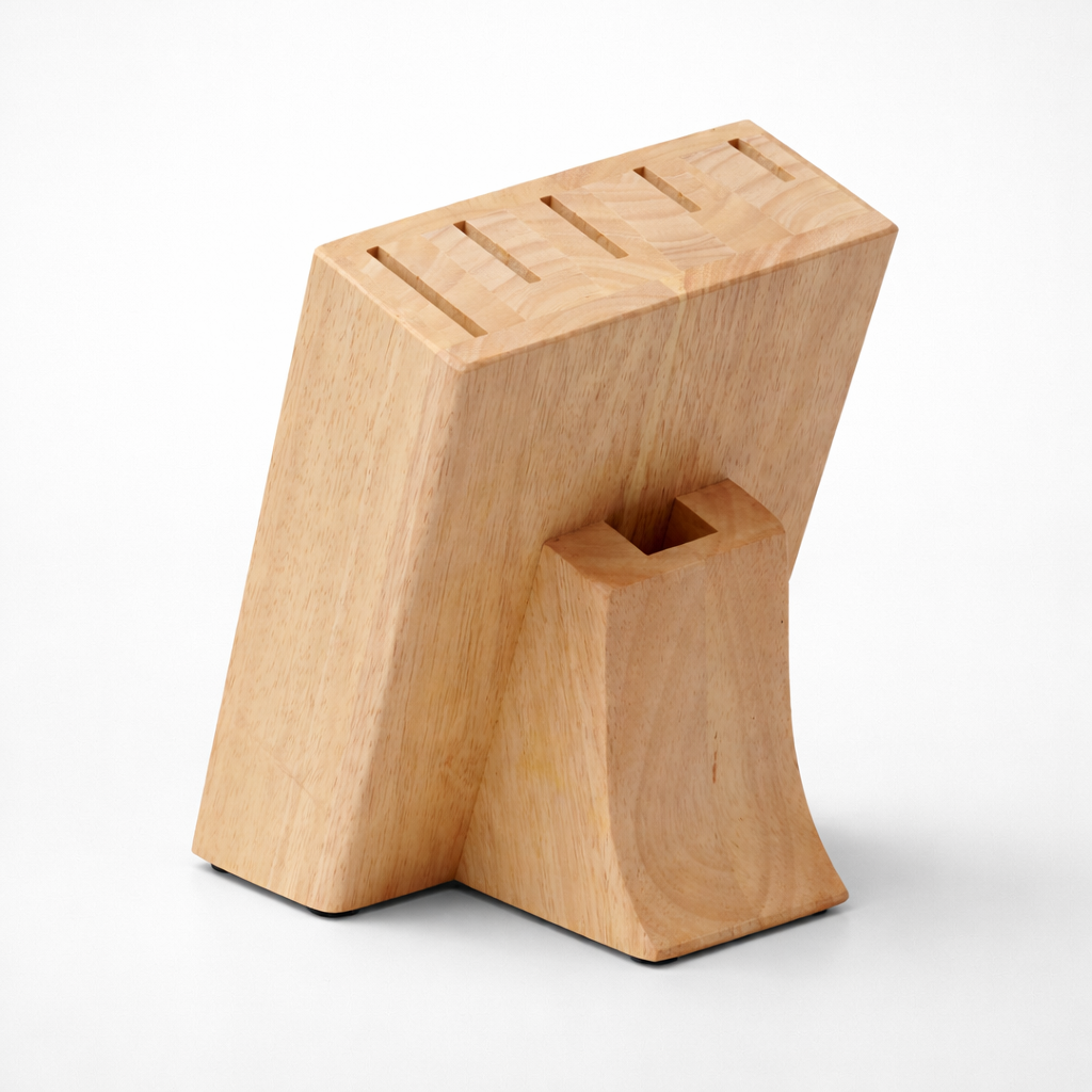 Bergner Houten Messenblok voor 6 Messen | De Plusser