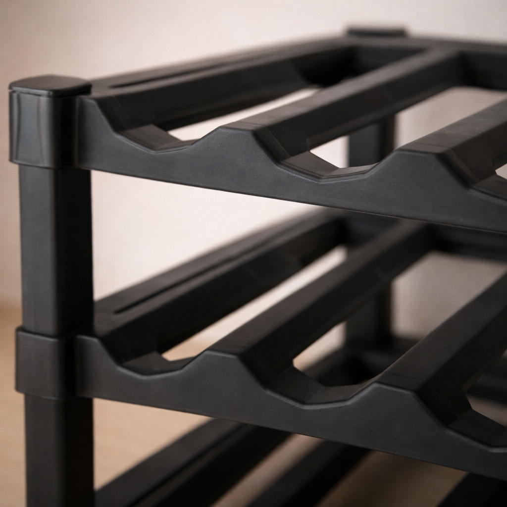 Kunststof wijnrek voor 12 flessen in Scandinavische voorraadkast