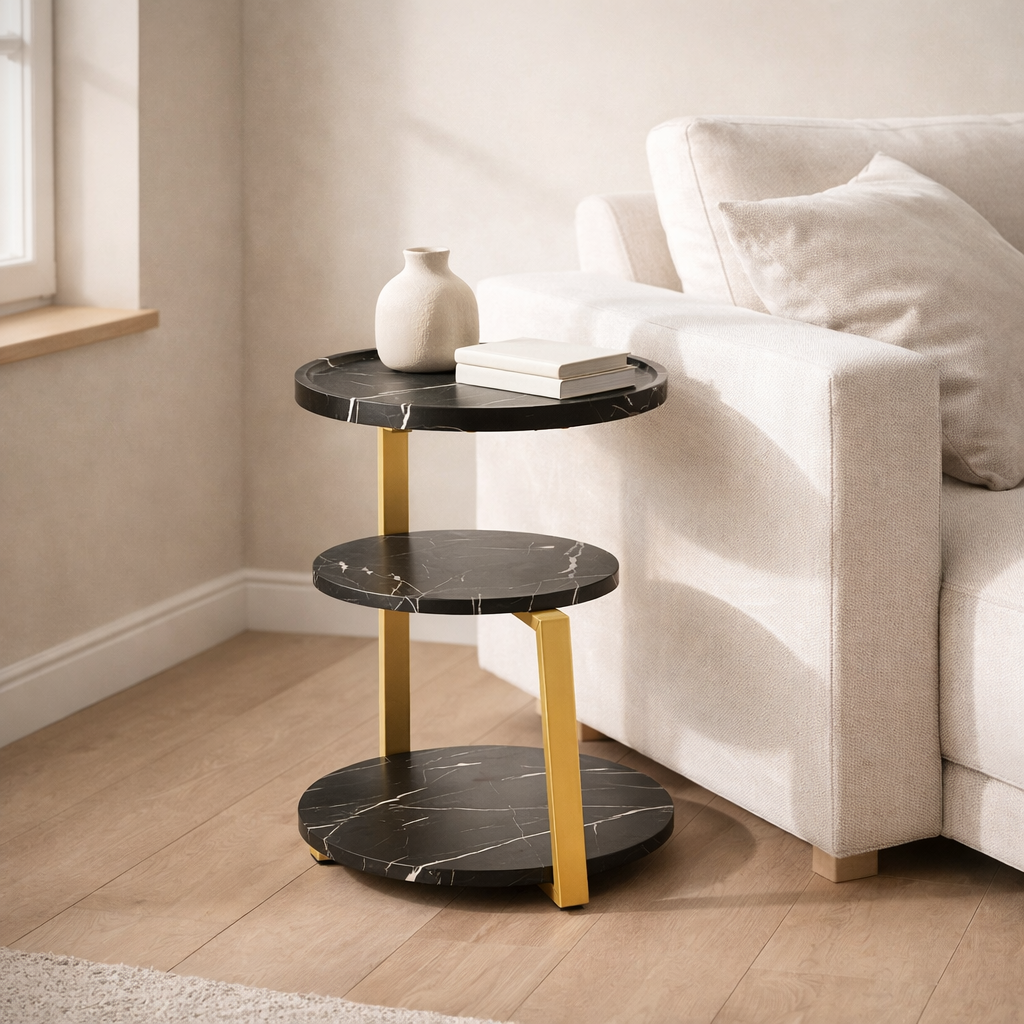 Moderne Bijzettafel Zwart Goud sfeer foto