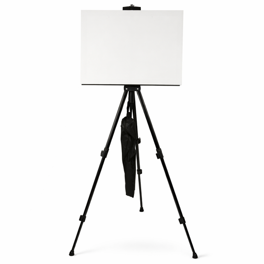 Opvouwbare zwarte schildersezel verstelbaar met tas – De Plusser