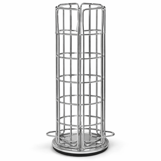 Zilveren metalen capsulehouder voor 42 Nespresso cups – draaibaar koffie cup rek