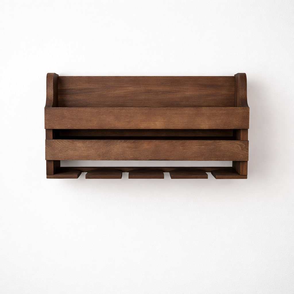 houten wijnrek voor wandmontage van paulownia hout