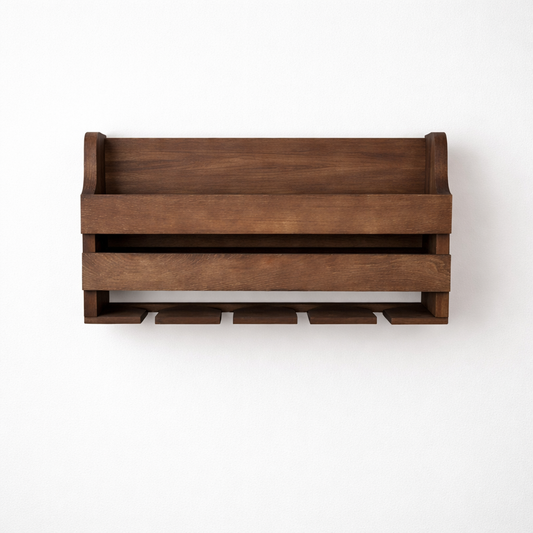 houten wijnrek voor wandmontage van paulownia hout